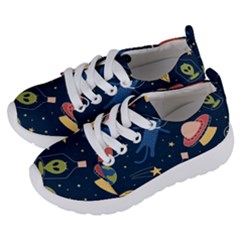 Seamless-pattern-with-funny-aliens-cat-galaxy Kids  Lightweight Sports Shoes by Wav3s