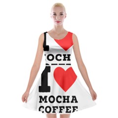 I Love Mocha Coffee Velvet Skater Dress by ilovewhateva