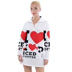 I Love Iced Coffee Women s Long Sleeve Casual Dress by ilovewhateva