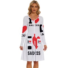 I Love Sauces Long Sleeve Dress With Pocket by ilovewhateva