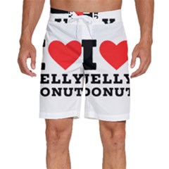 I Love Jelly Donut Men s Beach Shorts by ilovewhateva