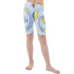 Science Fiction Outer Space Kids  Mid Length Swim Shorts by Ndabl3x