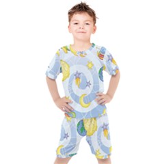 Science Fiction Outer Space Kids  Tee And Shorts Set by Ndabl3x