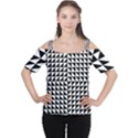 Optical Illusion Black Cutout Shoulder Tee View1