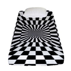 Optical Illusion Chessboard Tunnel Fitted Sheet (single Size) by Ndabl3x