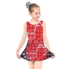 Geometry Mathematics Cube Kids  Skater Dress Swimsuit by Ndabl3x