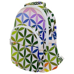 Mandala Rainbow Colorful Rounded Multi Pocket Backpack by Ndabl3x