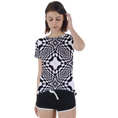 Tile Repeating Pattern Texture Short Sleeve Open Back Tee by Ndabl3x