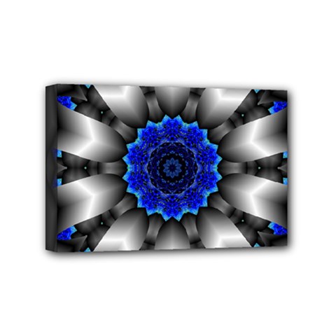 Kaleidoscope Abstract Round Mini Canvas 6  X 4  (stretched) by Ndabl3x