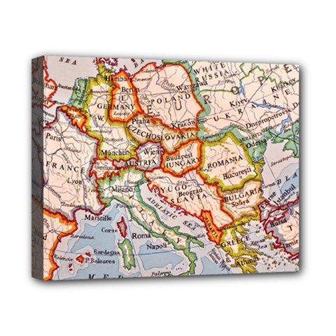 Map Europe Globe Countries States Canvas 10  X 8  (stretched) by Ndabl3x