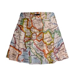 Map Europe Globe Countries States Mini Flare Skirt by Ndabl3x