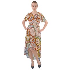 Map Europe Globe Countries States Front Wrap High Low Dress by Ndabl3x