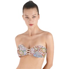 Map Europe Globe Countries States Twist Bandeau Bikini Top by Ndabl3x