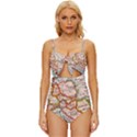 Map Europe Globe Countries States Knot Front One-Piece Swimsuit View1