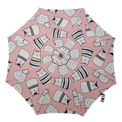 Cute Cats Cartoon Seamless-pattern Hook Handle Umbrellas (small) by Vaneshart