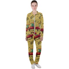 Childish-seamless-pattern-with-dino-driver Casual Jacket And Pants Set by Vaneshart