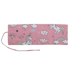 Cute-unicorn-seamless-pattern Roll Up Canvas Pencil Holder (m) by Vaneshart