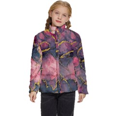 Pink Texture Resin Kids  Puffer Bubble Jacket Coat by Vaneshop