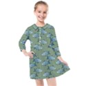 Fishes Pattern Background Theme Kids  Quarter Sleeve Shirt Dress View1