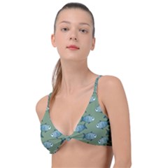 Fishes Pattern Background Theme Knot Up Bikini Top by Vaneshop