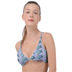 Fishes Pattern Background Theme Art Knot Up Bikini Top by Vaneshop