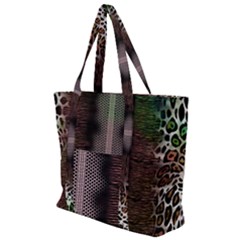 Leopard Animal Shawl Honeycomb Zip Up Canvas Bag by Vaneshop