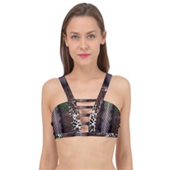 Leopard Animal Shawl Honeycomb Cage Up Bikini Top by Vaneshop