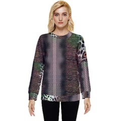 Leopard Animal Shawl Honeycomb Hidden Pocket Sweatshirt by Vaneshop