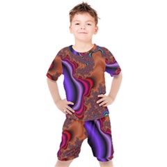 Colorful Piece Abstract Kids  Tee And Shorts Set by Vaneshop