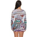 Abstract Background Ornamental Long Sleeve Boyleg Swimsuit View4