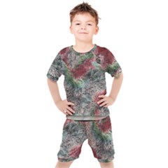 Design Pattern Scarf Gradient Kids  Tee And Shorts Set by Vaneshop