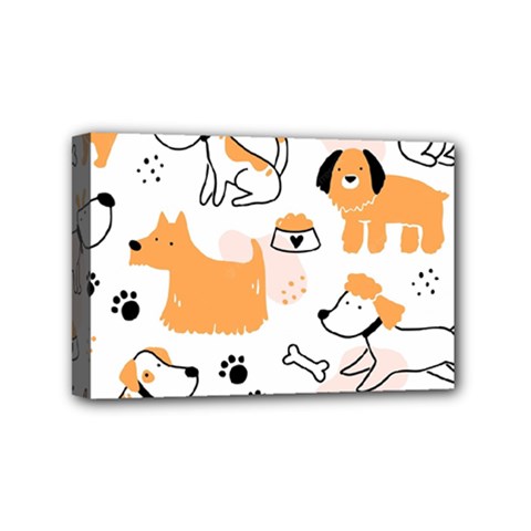 Seamless Pattern Of Cute Dog Puppy Cartoon Funny And Happy Mini Canvas 6  X 4  (stretched) by Wav3s