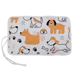 Seamless Pattern Of Cute Dog Puppy Cartoon Funny And Happy Pen Storage Case (l) by Wav3s