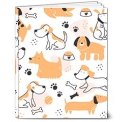 Seamless Pattern Of Cute Dog Puppy Cartoon Funny And Happy 8  X 10  Softcover Notebook by Wav3s