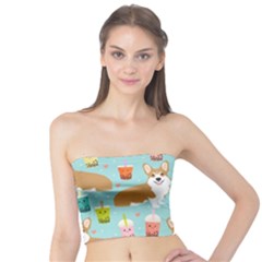 Welsh Corgi Boba Tea Bubble Cute Kawaii Dog Breed Tube Top by Wav3s