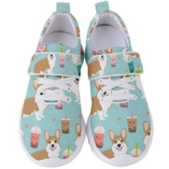 Welsh Corgi Boba Tea Bubble Cute Kawaii Dog Breed Women s Velcro Strap Shoes by Wav3s