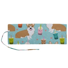 Welsh Corgi Boba Tea Bubble Cute Kawaii Dog Breed Roll Up Canvas Pencil Holder (m) by Wav3s