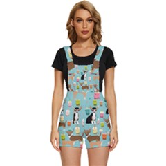 Chihuahua Bubble Kawaii Boba Tea Cute Dog Short Overalls by Wav3s