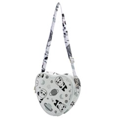 Panda Floating In Space And Star Heart Shoulder Bag by Wav3s