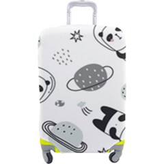 Panda Floating In Space And Star Luggage Cover (large) by Wav3s