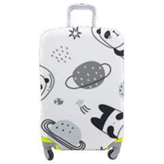 Panda Floating In Space And Star Luggage Cover (medium) by Wav3s