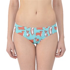 Corgis On Teal Hipster Bikini Bottoms by Wav3s