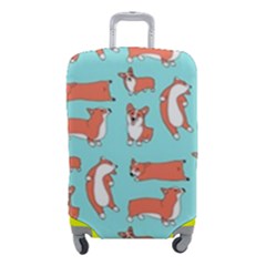 Corgis On Teal Luggage Cover (small) by Wav3s