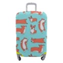 Corgis On Teal Luggage Cover (Small) View1