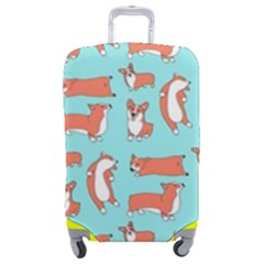 Corgis On Teal Luggage Cover (medium) by Wav3s