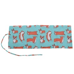 Corgis On Teal Roll Up Canvas Pencil Holder (s) by Wav3s