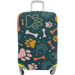 Dog Paw Colorful Fabrics Digitally Luggage Cover (large) by Wav3s