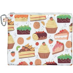 Seamless Pattern Hand Drawing Cartoon Dessert And Cake Canvas Cosmetic Bag (xxxl) by Wav3s