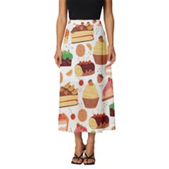 Seamless Pattern Hand Drawing Cartoon Dessert And Cake Classic Midi Chiffon Skirt by Wav3s