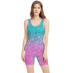 Pink And Turquoise Glitter Women s Wrestling Singlet by Wav3s